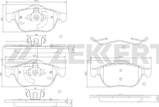 Zekkert BS-1318 - Тормозные колодки, дисковые, комплект autospares.lv