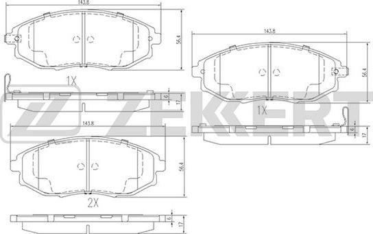 Zekkert BS-1313 - Тормозные колодки, дисковые, комплект autospares.lv