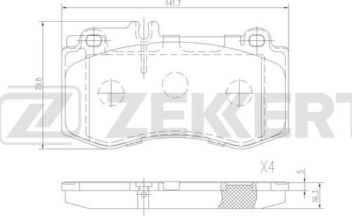 Zekkert BS-1317 - Тормозные колодки, дисковые, комплект autospares.lv