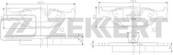 Zekkert BS-1385 - Тормозные колодки, дисковые, комплект autospares.lv