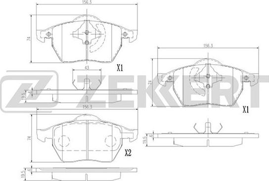 Zekkert BS-1380 - Тормозные колодки, дисковые, комплект autospares.lv