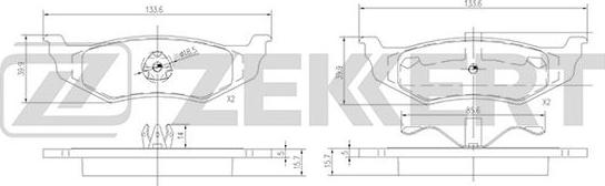 Zekkert BS-1339 - Тормозные колодки, дисковые, комплект autospares.lv