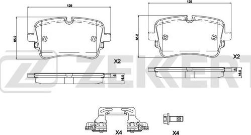 Zekkert BS-1329 - Тормозные колодки, дисковые, комплект autospares.lv