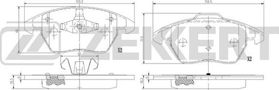 Zekkert BS-1375 - Тормозные колодки, дисковые, комплект autospares.lv