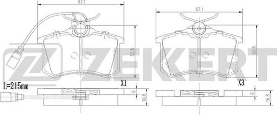 Zekkert BS-1376 - Тормозные колодки, дисковые, комплект autospares.lv