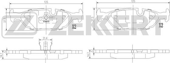 Zekkert BS-1371 - Тормозные колодки, дисковые, комплект autospares.lv