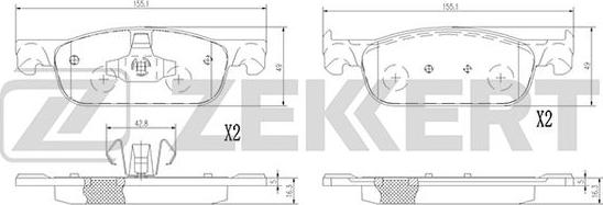 Zekkert BS-1378 - Тормозные колодки, дисковые, комплект autospares.lv