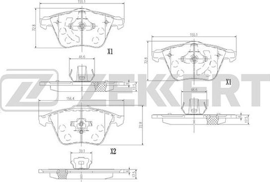 Zekkert BS-1377 - Тормозные колодки, дисковые, комплект autospares.lv