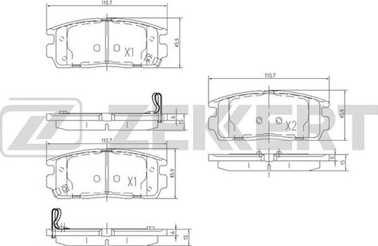 Zekkert BS-1299 - Тормозные колодки, дисковые, комплект autospares.lv