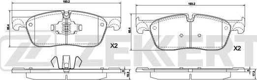 Zekkert BS-1295 - Тормозные колодки, дисковые, комплект autospares.lv