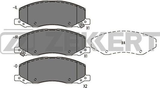 Zekkert BS-1290 - Тормозные колодки, дисковые, комплект autospares.lv