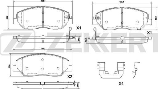 Zekkert BS-1291 - Тормозные колодки, дисковые, комплект autospares.lv