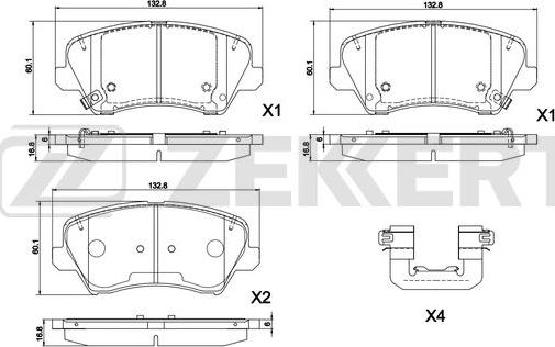 Zekkert BS-1297 - Тормозные колодки, дисковые, комплект autospares.lv