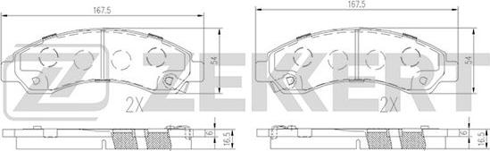 Zekkert BS-1244 - Тормозные колодки, дисковые, комплект autospares.lv