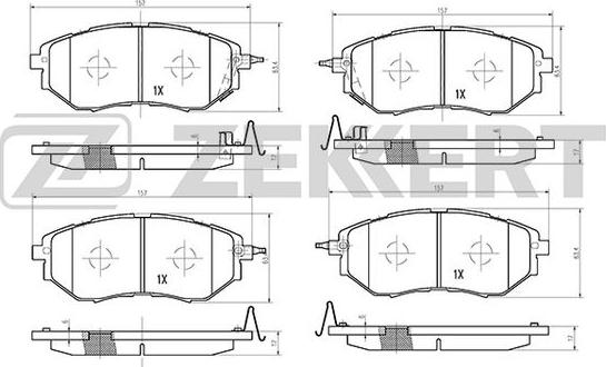 Zekkert BS-1241 - Тормозные колодки, дисковые, комплект autospares.lv