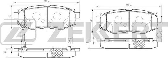 Zekkert BS-1247 - Тормозные колодки, дисковые, комплект autospares.lv