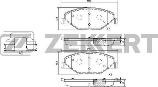 Zekkert BS-1251 - Тормозные колодки, дисковые, комплект autospares.lv