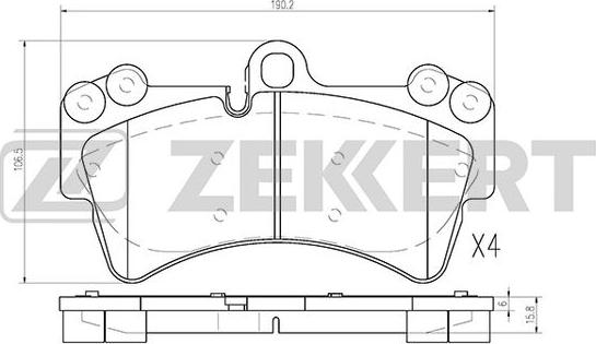 Zekkert BS-1253 - Тормозные колодки, дисковые, комплект autospares.lv