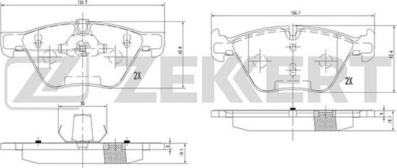 Zekkert BS-1252 - Тормозные колодки, дисковые, комплект autospares.lv