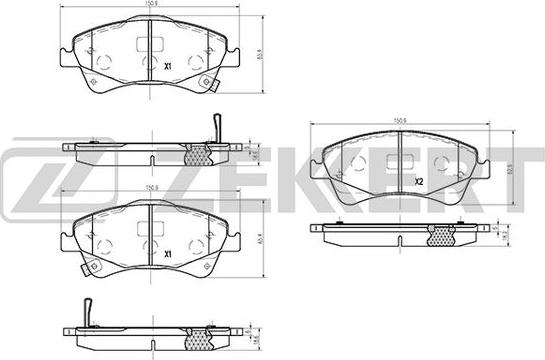 Zekkert BS-1263 - Тормозные колодки, дисковые, комплект autospares.lv