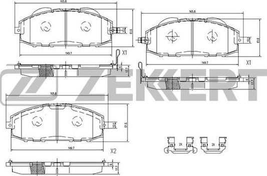 Zekkert BS-1219 - Тормозные колодки, дисковые, комплект autospares.lv