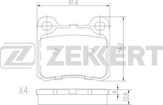 Zekkert BS-1215 - Тормозные колодки, дисковые, комплект autospares.lv