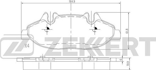 Zekkert BS-1211 - Тормозные колодки, дисковые, комплект autospares.lv