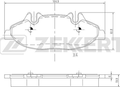 Zekkert BS-1213 - Тормозные колодки, дисковые, комплект autospares.lv