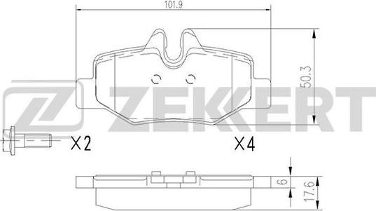 Zekkert BS-1212 - Тормозные колодки, дисковые, комплект autospares.lv