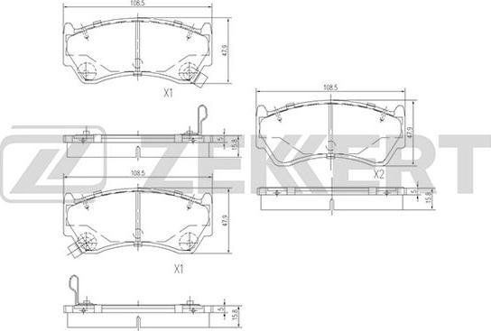 Zekkert BS-1217 - Тормозные колодки, дисковые, комплект autospares.lv