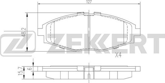 Zekkert BS-1285 - Тормозные колодки, дисковые, комплект autospares.lv