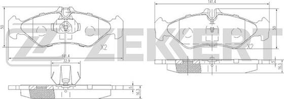 Zekkert BS-1280 - Тормозные колодки, дисковые, комплект autospares.lv