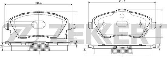 Zekkert BS-1234 - Тормозные колодки, дисковые, комплект autospares.lv