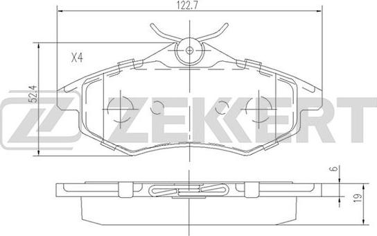 Zekkert BS-1235 - Тормозные колодки, дисковые, комплект autospares.lv