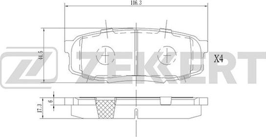 Zekkert BS-1230 - Тормозные колодки, дисковые, комплект autospares.lv