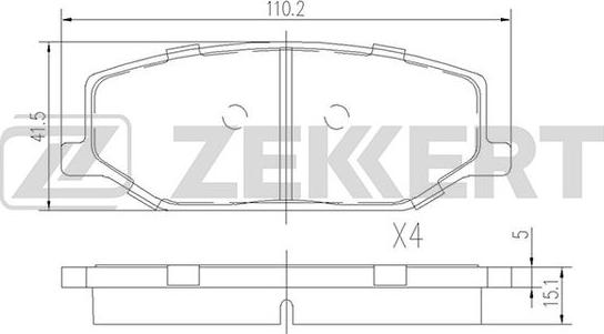 Zekkert BS-1231 - Тормозные колодки, дисковые, комплект autospares.lv