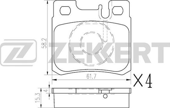 Zekkert BS-1233 - Тормозные колодки, дисковые, комплект autospares.lv