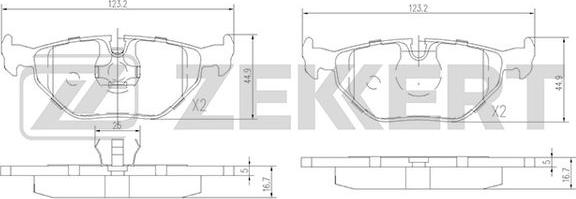 Zekkert BS-1232 - Тормозные колодки, дисковые, комплект autospares.lv
