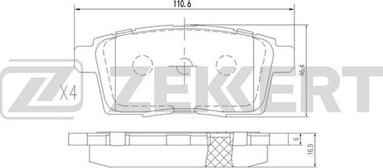 Zekkert BS-1229 - Тормозные колодки, дисковые, комплект autospares.lv