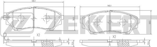 Zekkert BS-1225 - Тормозные колодки, дисковые, комплект autospares.lv