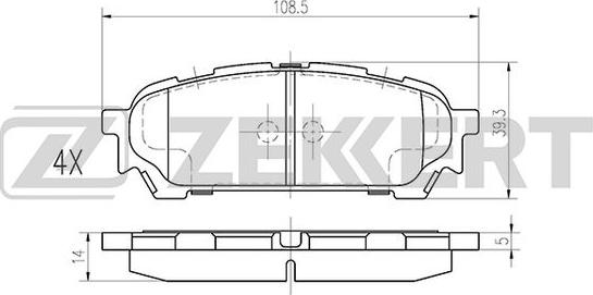 Zekkert BS-1223 - Тормозные колодки, дисковые, комплект autospares.lv