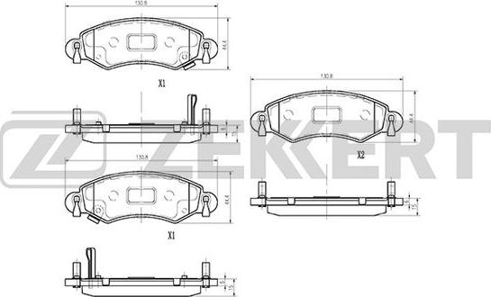 Zekkert BS-1222 - Тормозные колодки, дисковые, комплект autospares.lv