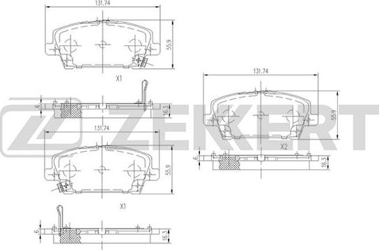 Zekkert BS-1227 - Тормозные колодки, дисковые, комплект autospares.lv