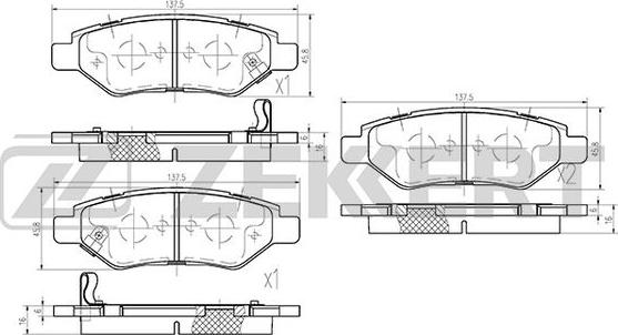 Zekkert BS-1274 - Тормозные колодки, дисковые, комплект autospares.lv