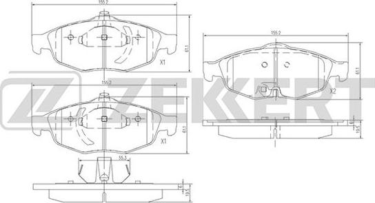 Zekkert BS-1275 - Тормозные колодки, дисковые, комплект autospares.lv