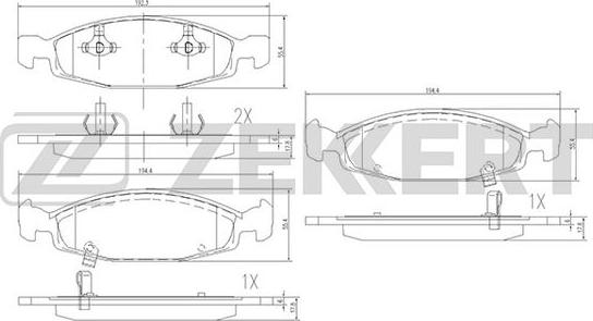 Zekkert BS-1276 - Тормозные колодки, дисковые, комплект autospares.lv