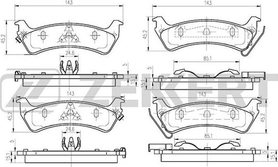 Zekkert BS-1273 - Тормозные колодки, дисковые, комплект autospares.lv