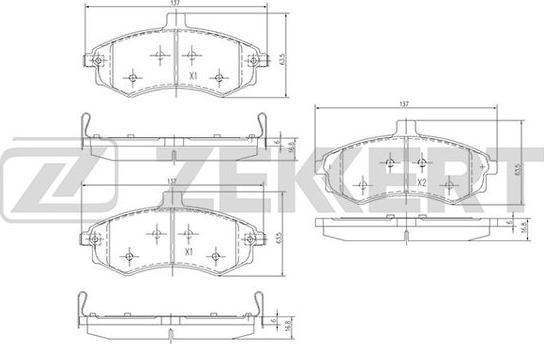 Zekkert BS-1798 - Тормозные колодки, дисковые, комплект autospares.lv