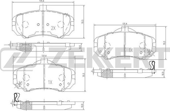 Zekkert BS-1797 - Тормозные колодки, дисковые, комплект autospares.lv