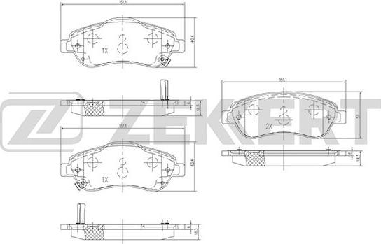 Zekkert BS-1753 - Тормозные колодки, дисковые, комплект autospares.lv